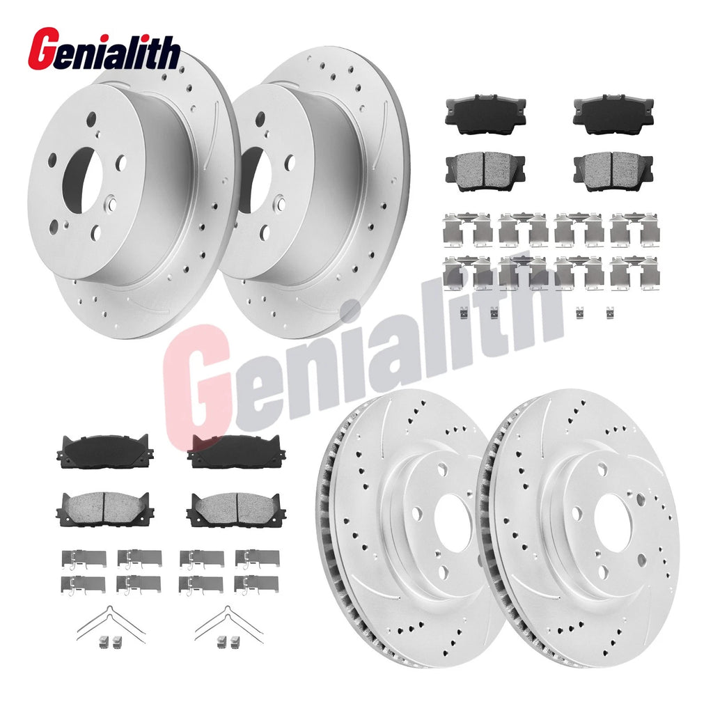 Set of 4 Front Rear Disc Rotors Ceramic Brake Pads for Toyota Camry Avalon Lexus ES350 (2007–2020)