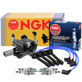 Set of 4 NGK DIS Ignition Coil Wires & Iridium IX Spark Plugs for Hyundai Kia (2.0 L4)