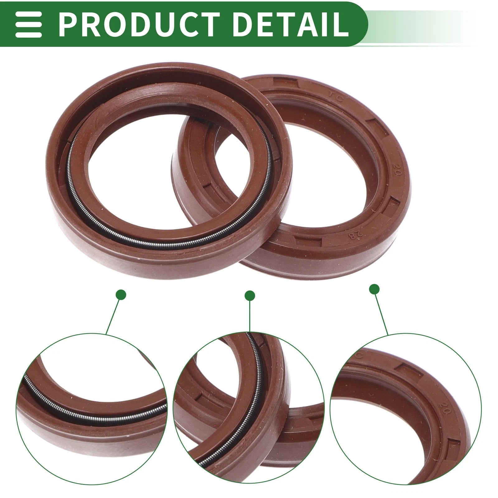 Set of 5 Oil Seal Rotary Shaft Seal FKM Rubber 20x28x5mm