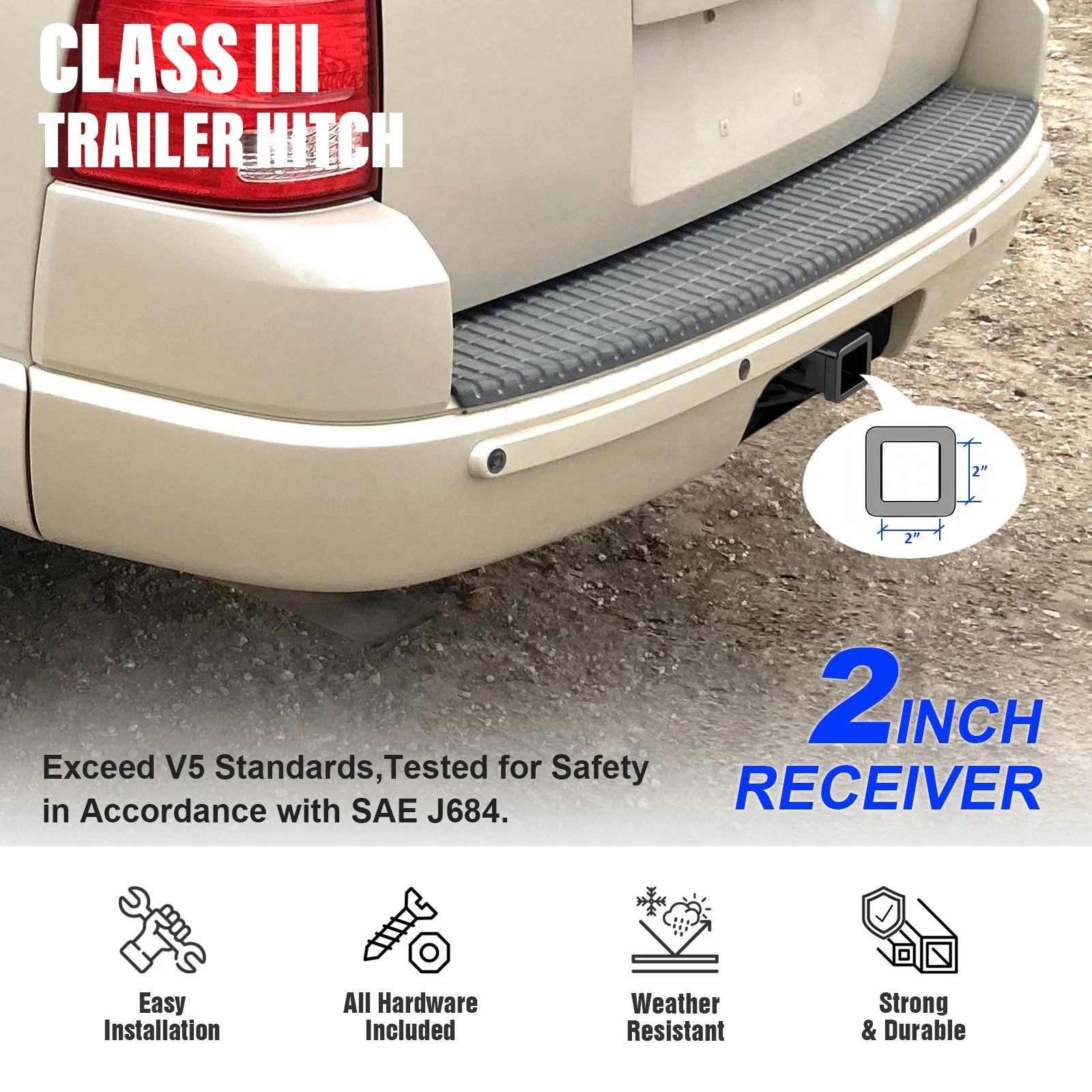 Towing Hitch Receiver Class 3 for Mercury Mountaineer Ford Explorer (2002-2010)