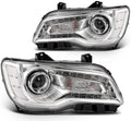 Set of 2 Chrome Halogen Headlights for Chrysler 300 (2015–2023)