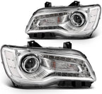 Set of 2 Chrome Halogen Headlights for Chrysler 300 (2015–2023)