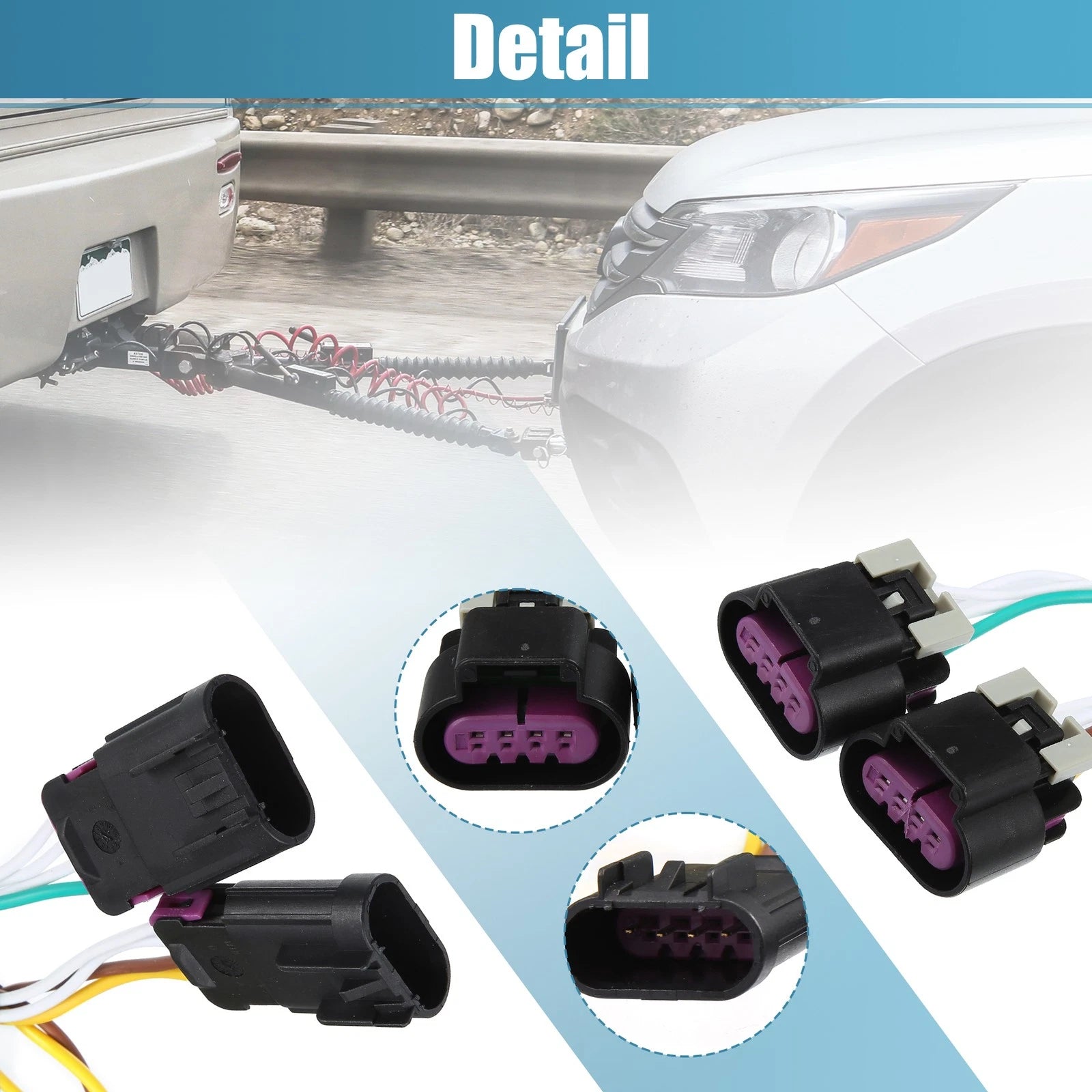 Set of 4 Trailer Wiring Harness 4-Pin for GMC Terrain (2010–2012) 56094