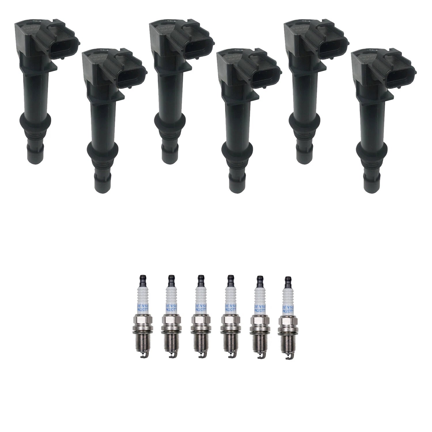 Set of 6 Ignition Coils & Denso Spark Plugs for Dakota Nitro (2005–2011)