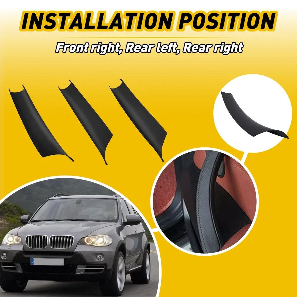 3Pcs Door Interior Trim Pull Handle Armrest for BMW X5 E70 X6 E71 E72