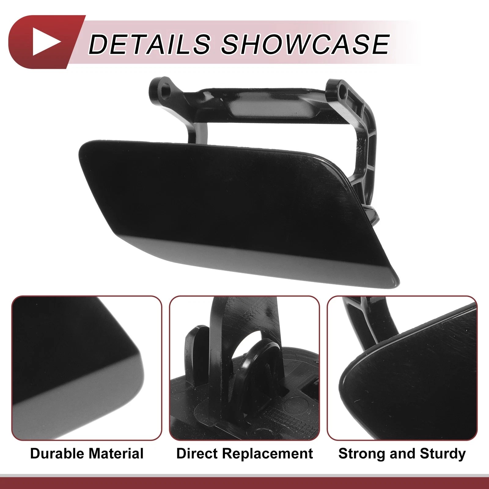 Front Right Washer Nozzle Cover Cap No. 4K0955276 for Audi A6 (2019–2024) Black