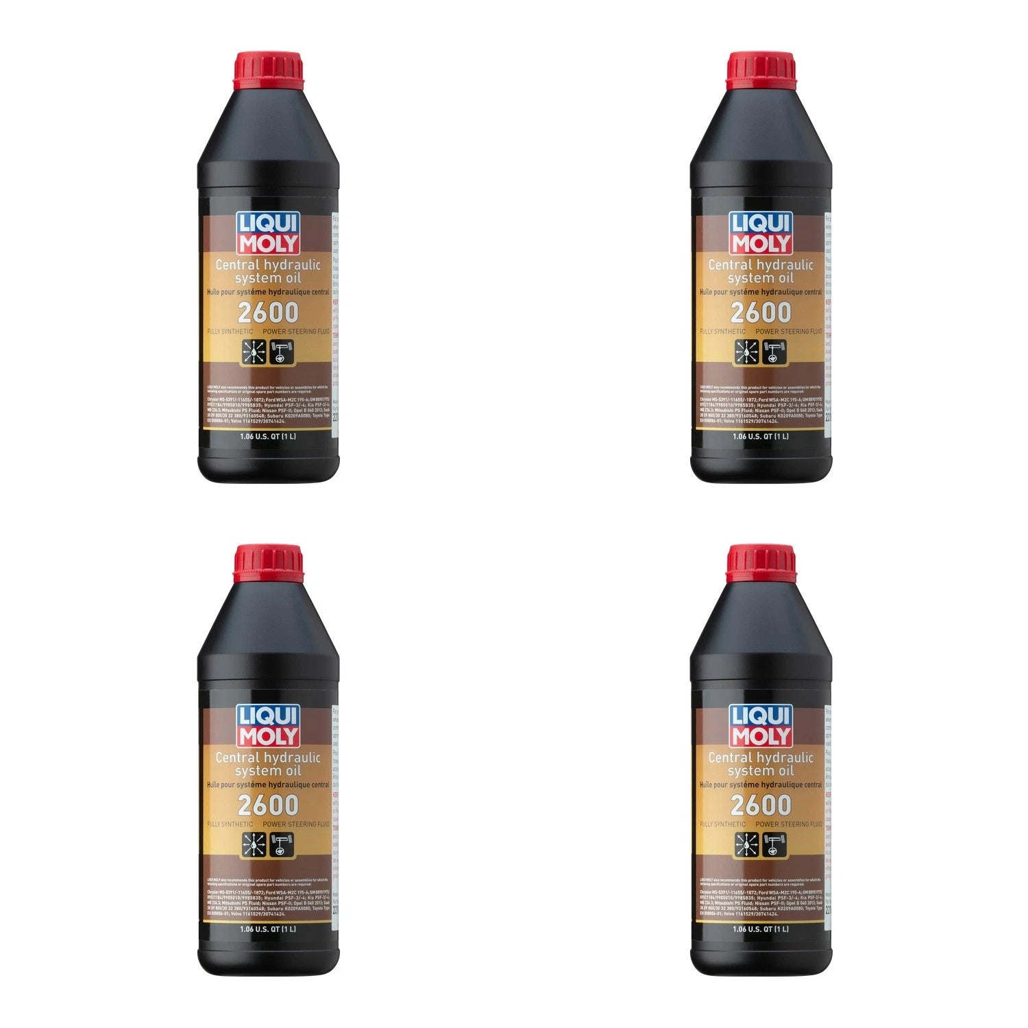 Set of 4 Liqui Moly Central Hydraulic System Oil 2600 (4L)