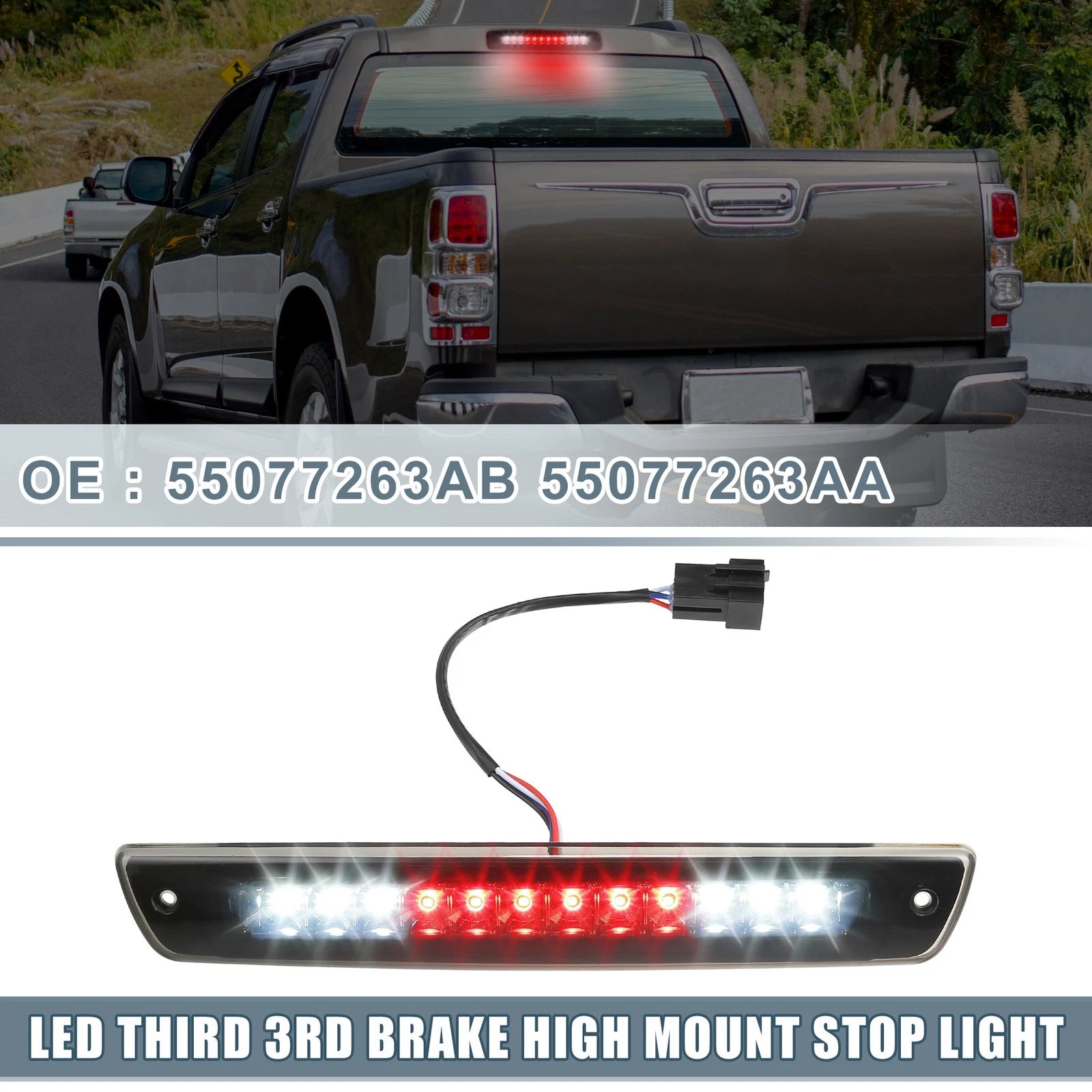 High Mount Stop Light 55077263AB for Dodge Ram 1500/2500 (2002–2008) Smoked Lens
