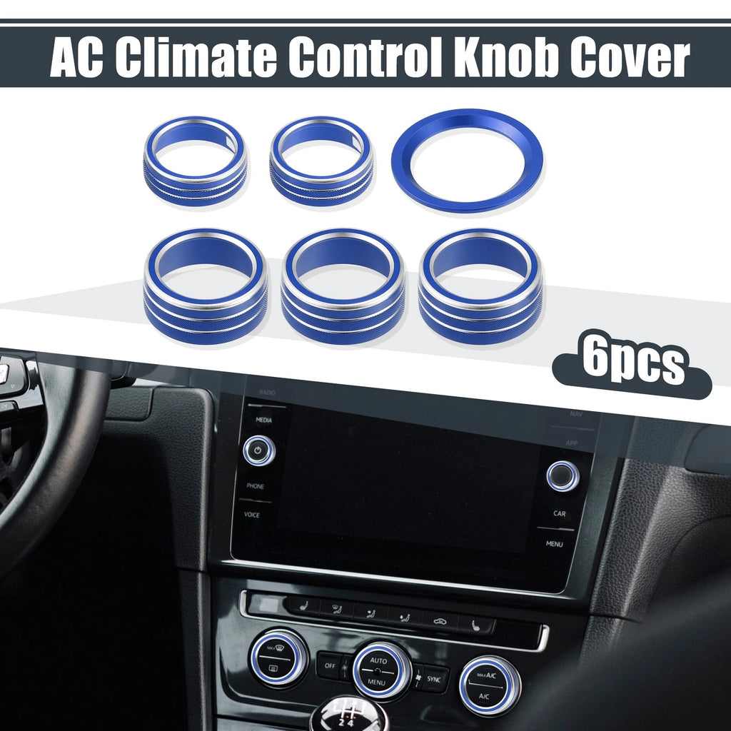 Set of 6 AC Knob Covers for Honda Accord Sedan (2018–2023) - Blue