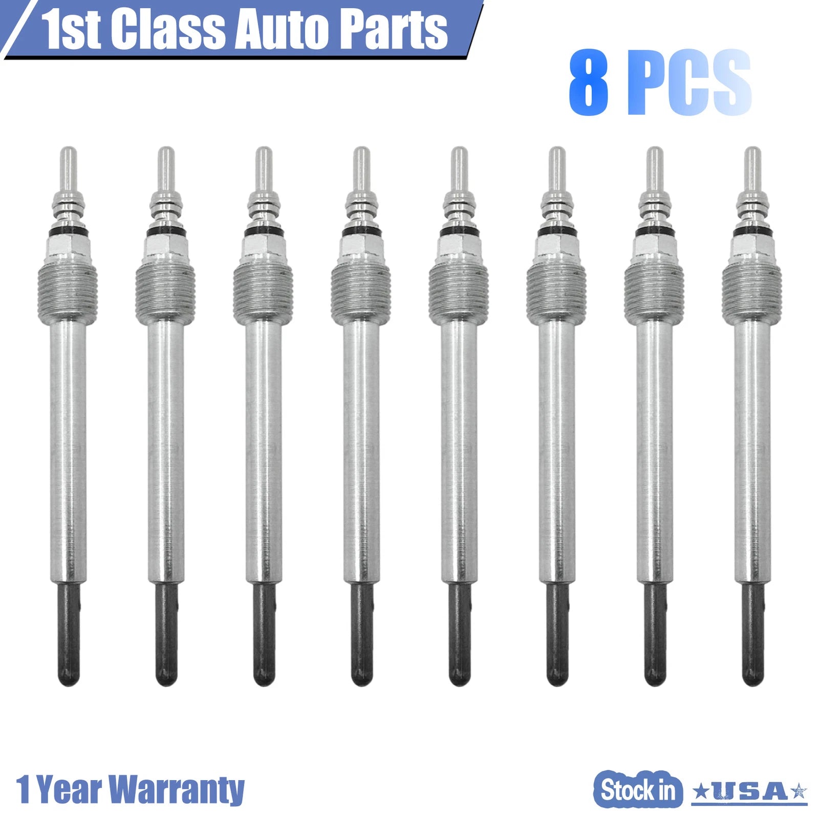 8X Diesel Glow Plug Kit for Ford Powerstroke (2003–2010)