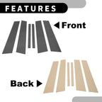 6 Pcs Car Pillar Window Trim for BMW 3 Series E90 (2005–2012) Black Carbon Fiber