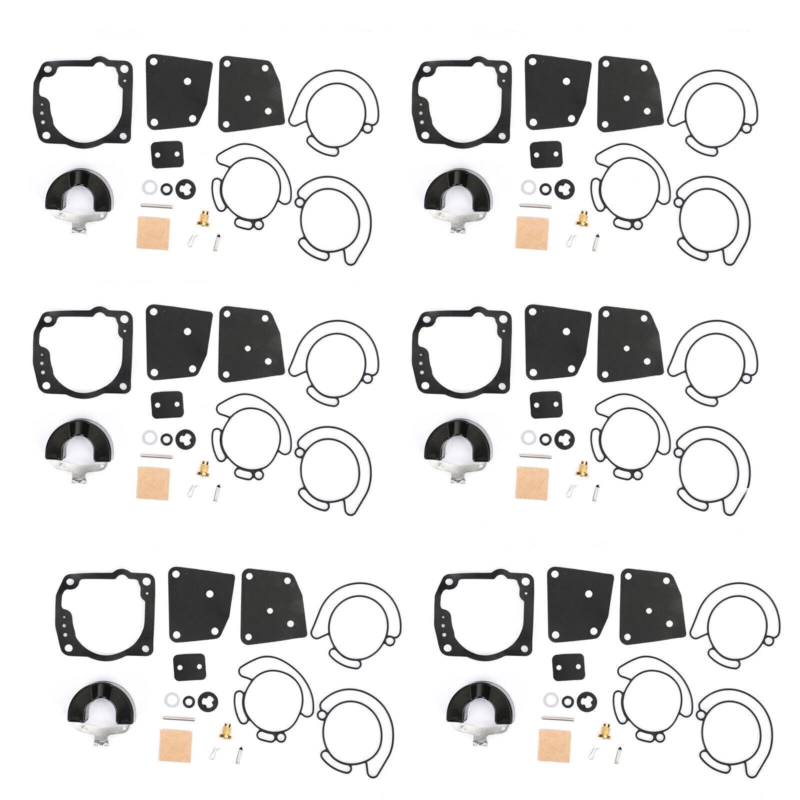 6X Carburetor Kit for Johnson Evinrude V4 V6 90-175 HP (18-7247, T9)