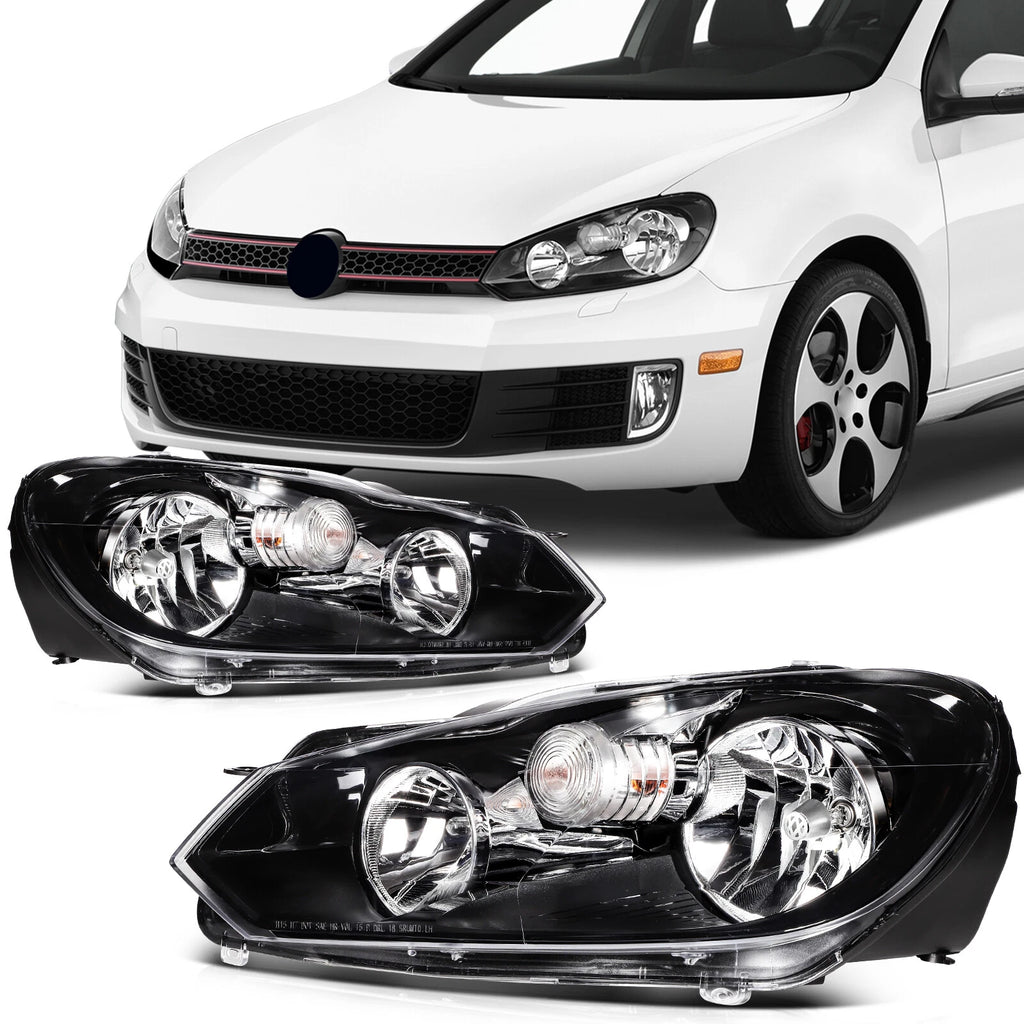 Headlight Assembly Pair for Volkswagen GTI Golf Jetta MK6 (2010–2014)