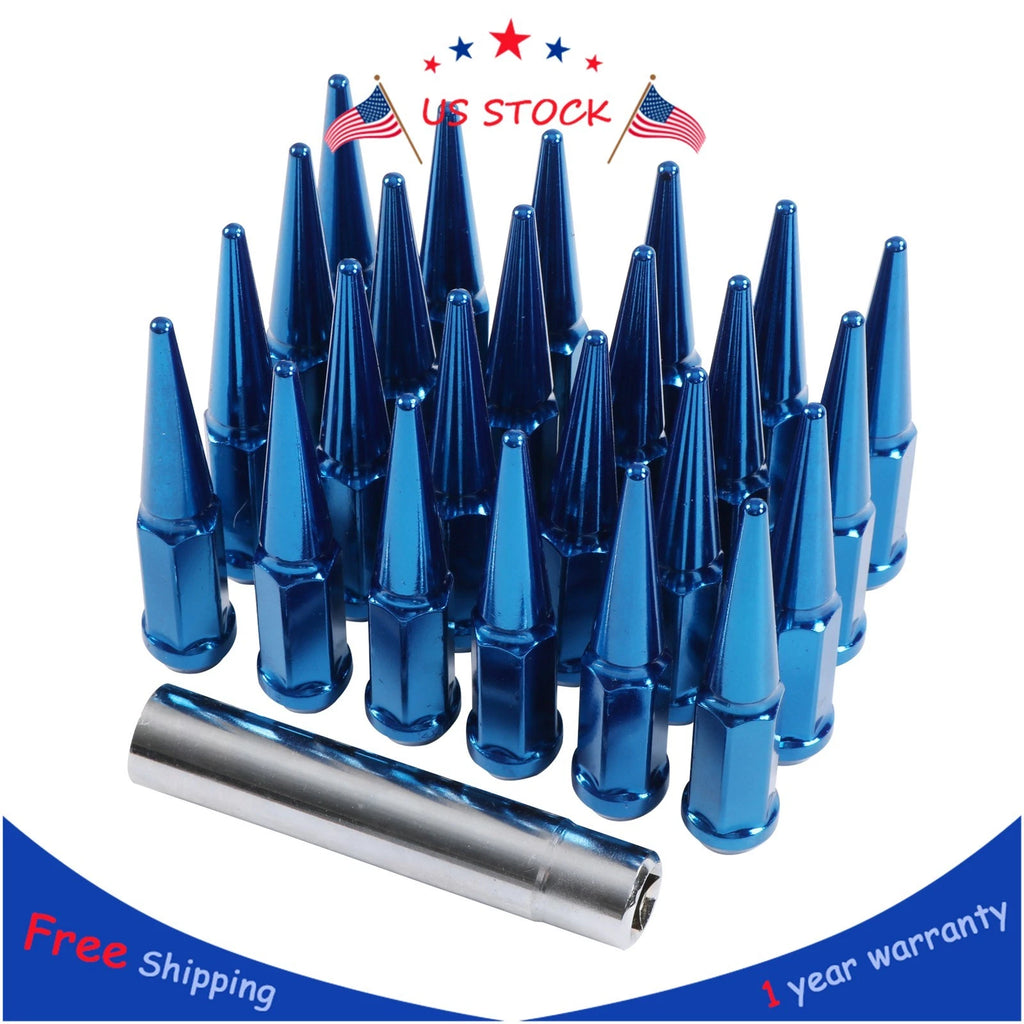 24 PCS Blue Spike Lug Nuts for Chevy Silverado Tahoe 
