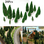 20pcs Miniature Trees for Train Railroad Wargame Park Scenery