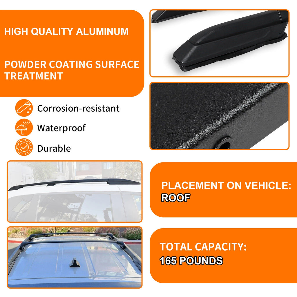 Roof Rack Side Rails for Honda Odyssey (2018–2025) Black Aluminum Powder Coated