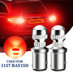 2X 1157 BAY15D LED Brake/Stop Tail Light Bulb Red for