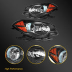 Headlight Assembly Pair for Chevy Malibu (2008–2012) Black Housing