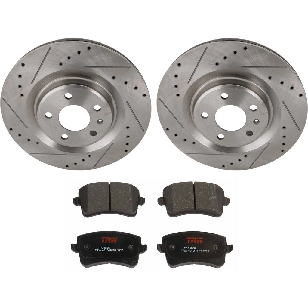 Set of 2 Brake Disc and Pad Kits for Audi SQ5 Q5 S5