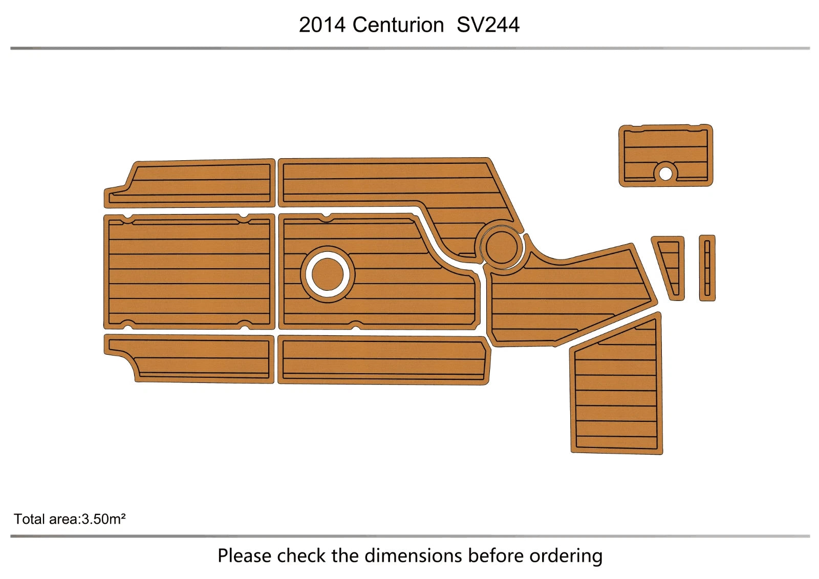 EVA Pads for Centurion SV244 (2015) - Faux Teak Flooring Mat