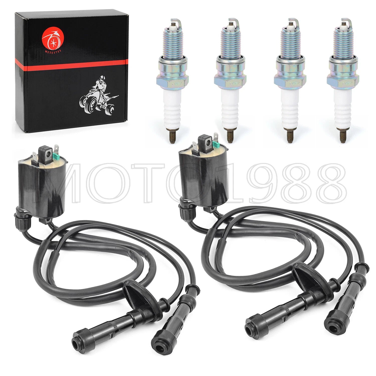 Ignition Coil & Spark Plug Cap Kit for Honda Shadow ACE 750 VT750C (1998–2003)