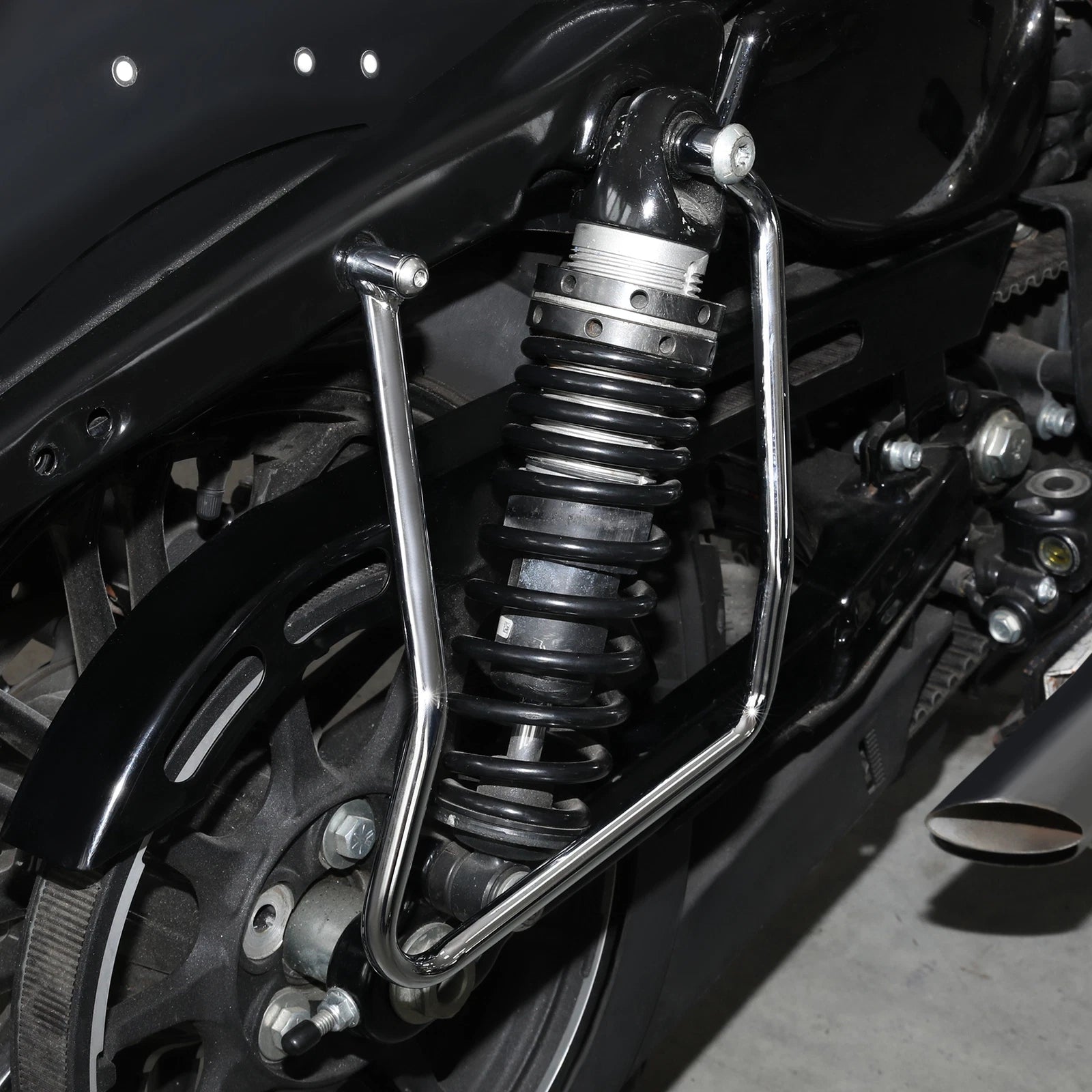 Chrome Saddlebag Support Brackets for Harley Sportster XL 883 1200 (2004–2016)