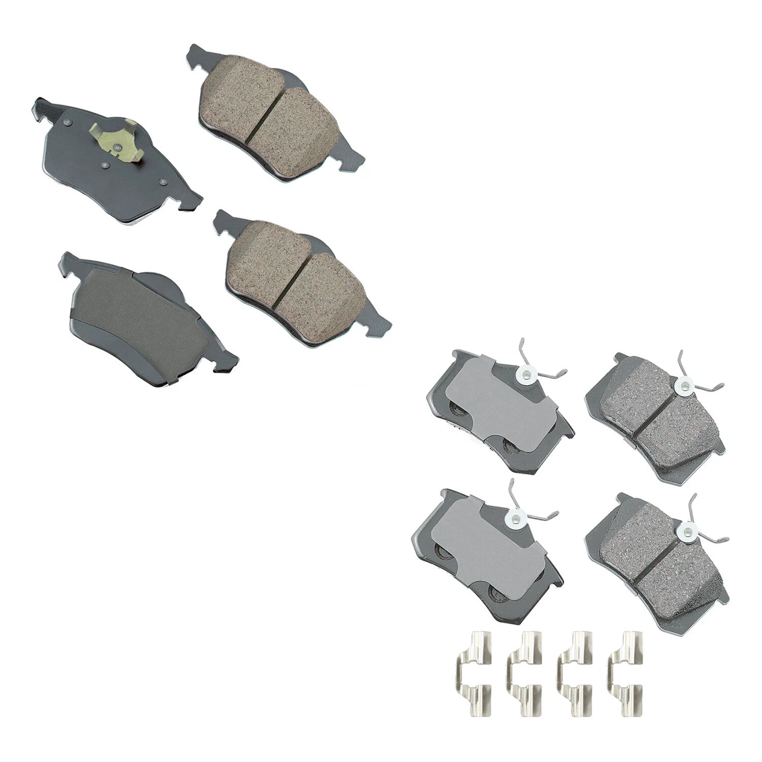 Set of 4 Akebono EURO Ceramic Disc Brake Pads for Audi A4 A4 Quattro Passat (2000–2008)
