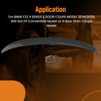 Aero Trunk Spoiler Wing for BMW F32 4-Series Coupe (2014–2020) Carbon Fiber