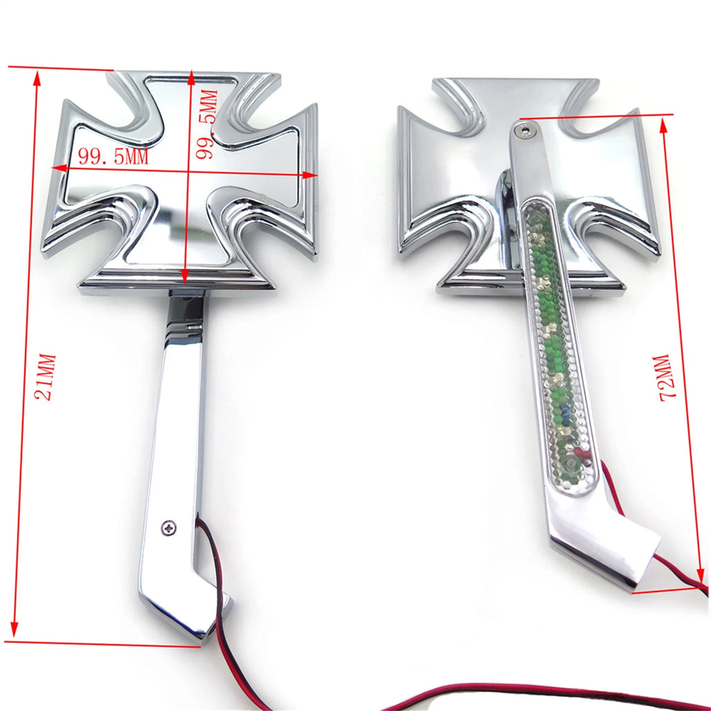 LED Turn Signal Rearview Mirrors for Harley Big Dog Springer Dyna