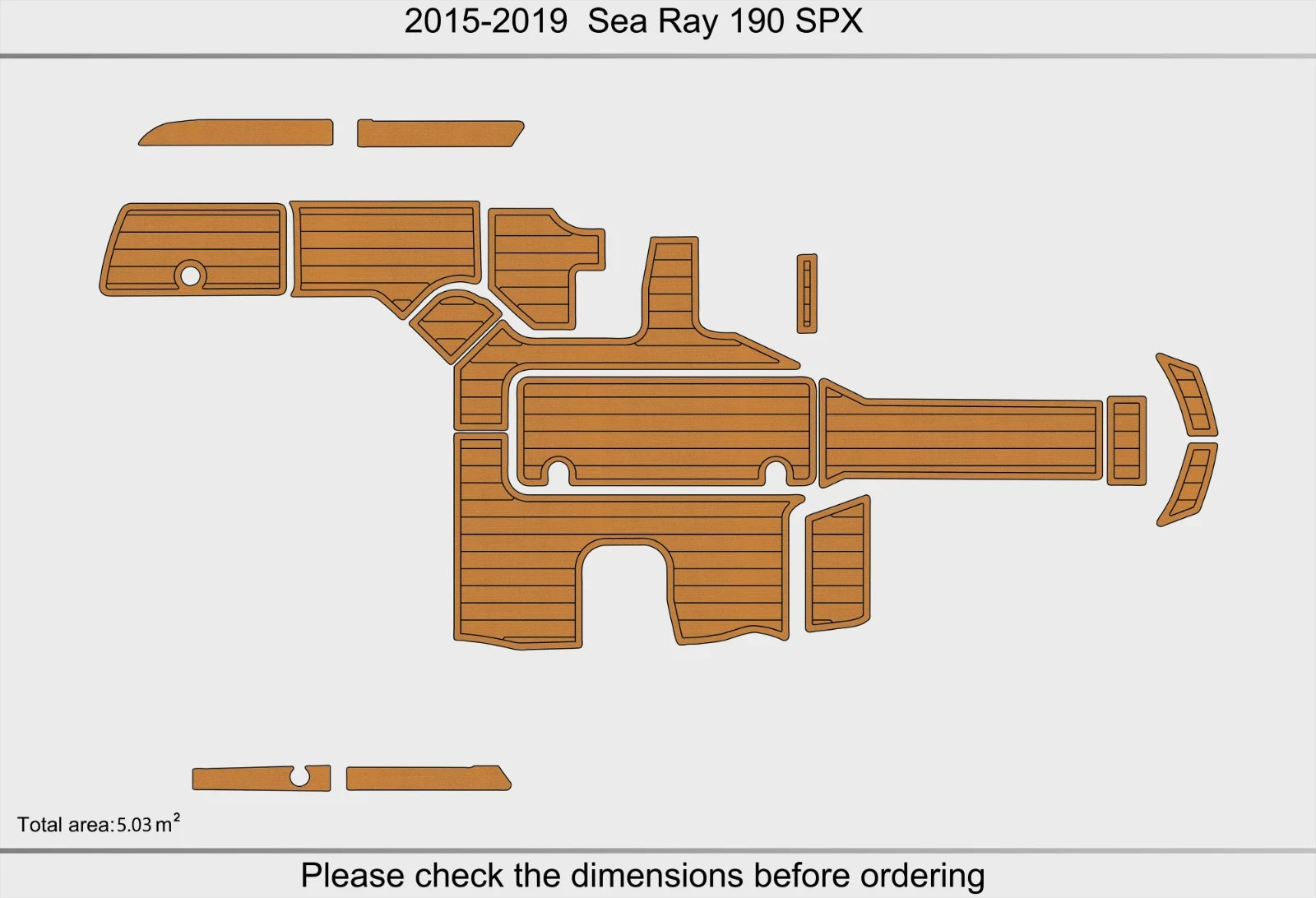 EVA Foam Faux Teak Deck Flooring for Sea Ray 19 SPX (2018)