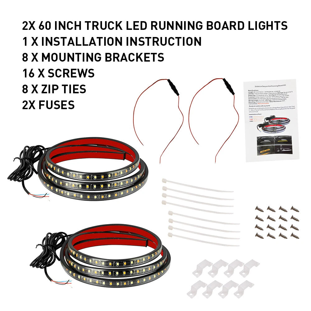 2X LED Running Board Light Strip for Make Model (YYYY–YYYY)