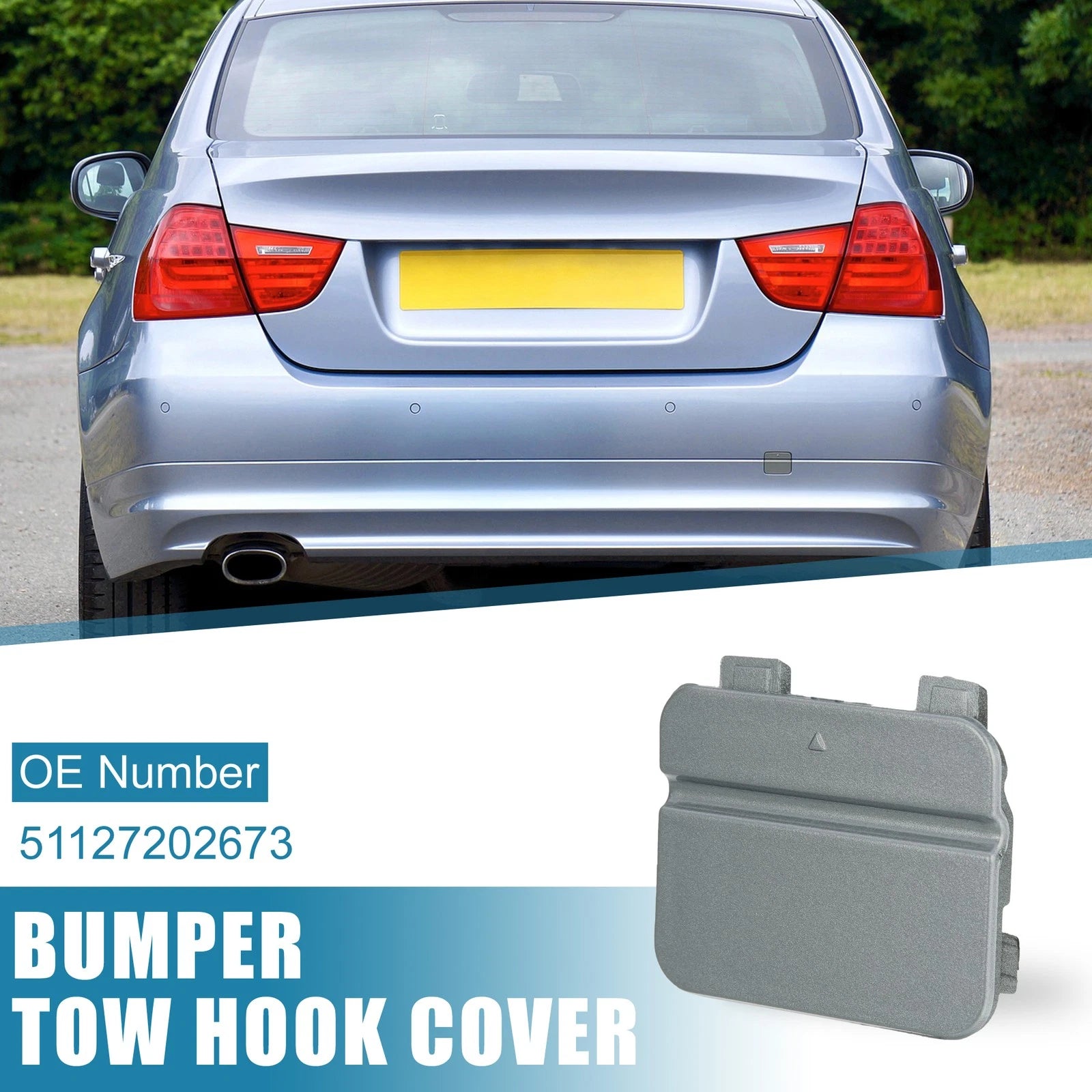 Rear Bumper Tow Hook Cover for BMW 3 Series E90 E91 (2009–2012) 51127202673 Gray