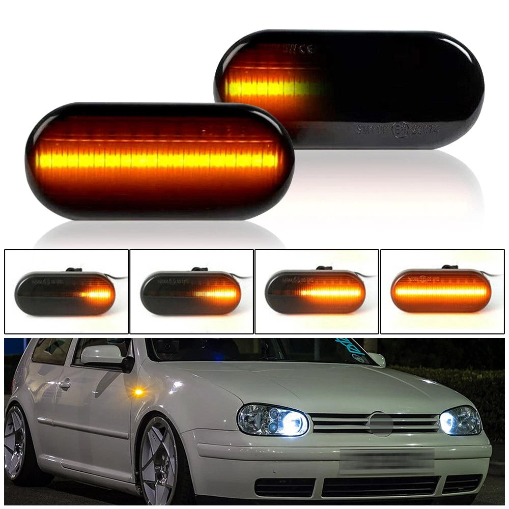 Dynamic LED Flowing Marker Side Signal Light for VW Golf Jetta GTI R32 (MK4)