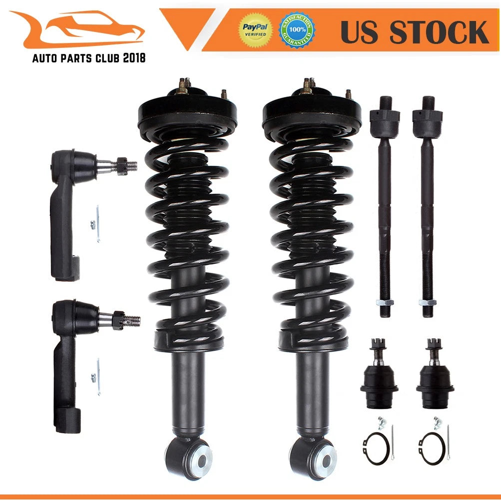 Front Struts, Inner/Outer Ball Joints, Tie Rod for Ford F-150 (2009–2013)