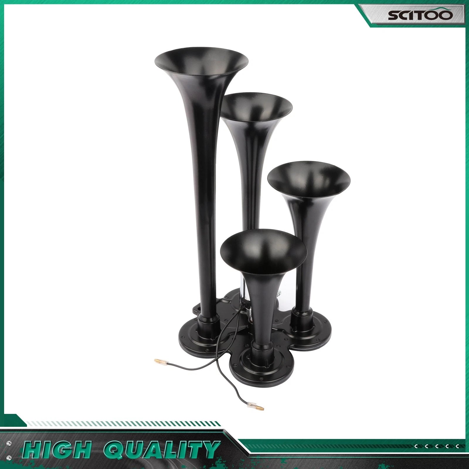 4 Trumpet Train Air Horn Kit for Ford Chevy Ram Toyota (185db)