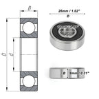 Deep Groove Ball Bearing 10x26x8mm for Scooter Skateboard (P0)