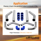Universal 2.5" Aluminum Intercooler Pipe Tube Kit (63mm) (2000–2005)