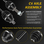 2X Front CV Axle Shaft for Polaris Hawkeye 300, Sportsman 300, 400