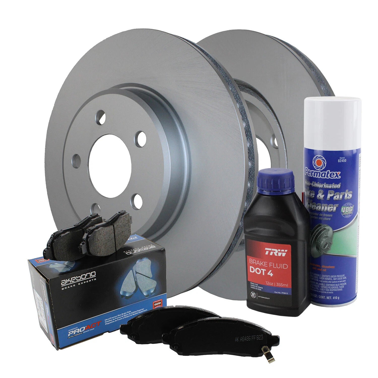 Front Brake Kit 320mm Rotors Akebono Ceramic Pads for Dodge Challenger (2008–2023)