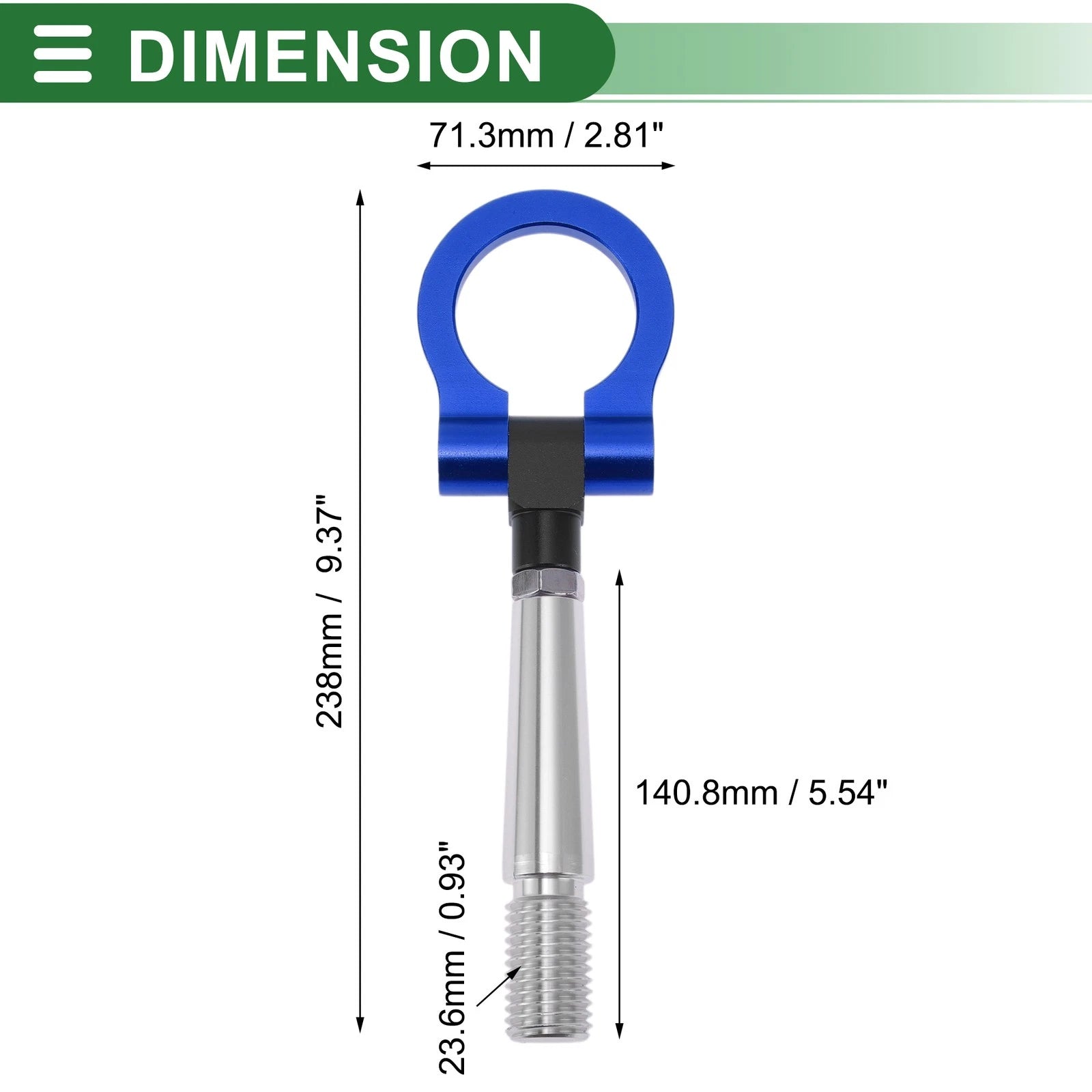 Tow Hook for Mitsubishi Lancer EX (2007–2012) 23.6mm Aluminum Alloy Blue
