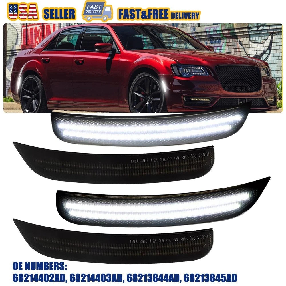 2X LED Bumper Side Marker Lights for Chrysler 300 300C 300S (2015–2023)