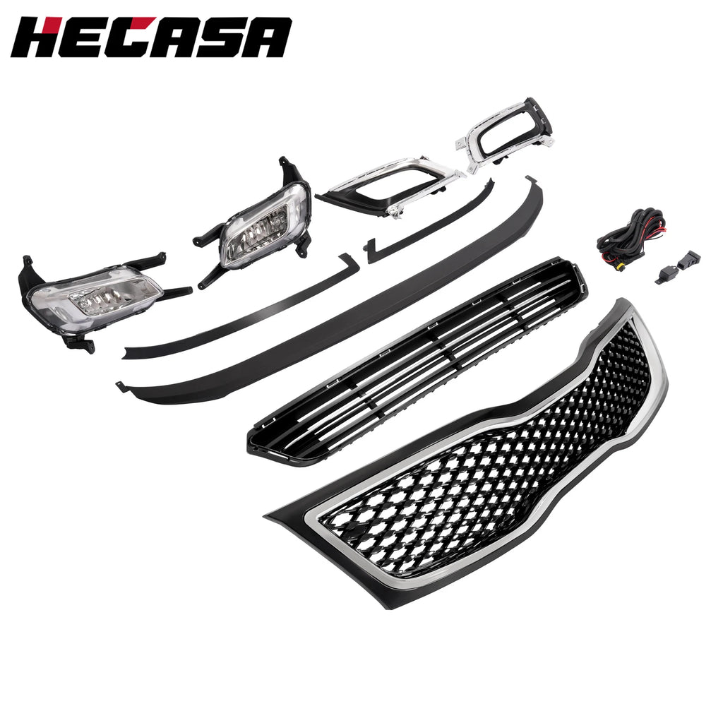 Set of 2 Chrome Front Bumper Upper Grille for Kia Optima (2014–2015)