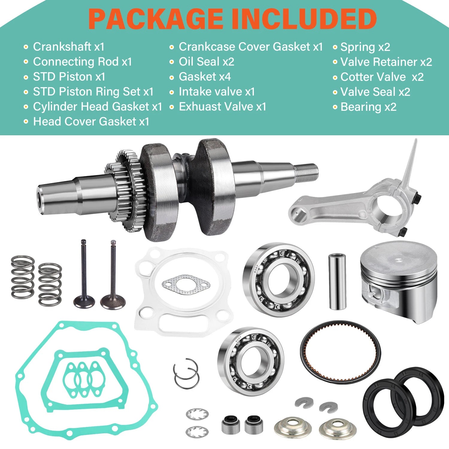 Engine Top End Rebuild Kit for Yamaha G11 G16 G20 (Check Fitment)