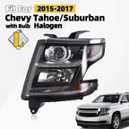Halogen Headlight for Chevy Suburban/Tahoe (2015–2017) with Bulb Driver Left