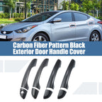 Set of 4 Exterior Door Handle Covers for Hyundai Elantra (2017–2020) Carbon Fiber