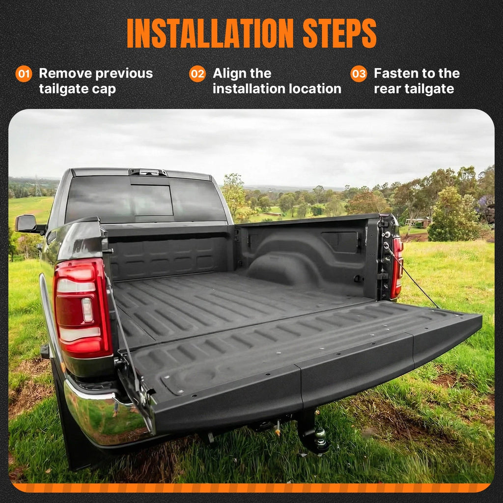 Tailgate Cover Molding Top Cap Protector for Dodge Ram (2010–2018)