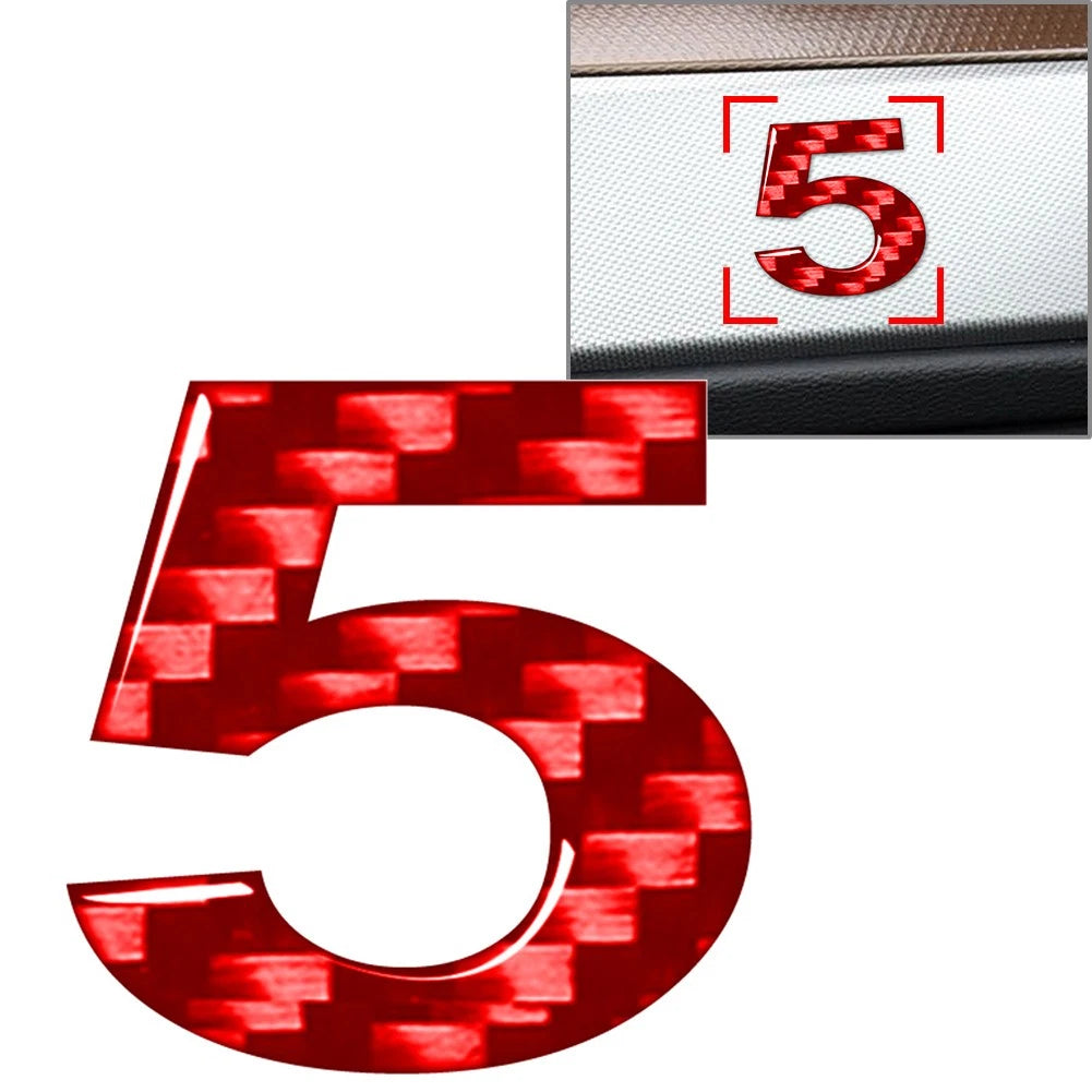 Carbon Red Door Wall Window Badge Emblem Decal #5 for