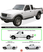Set of 2 Polished 6" Side Step Bars for Ford Ranger Super Cab (1999-2011)