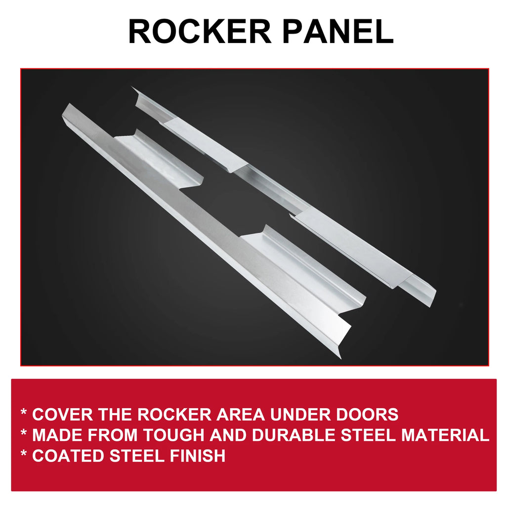 Set of 2 Outer Rocker Panels for Chevy GMC C1500 K1500 Suburban (1992–1999)