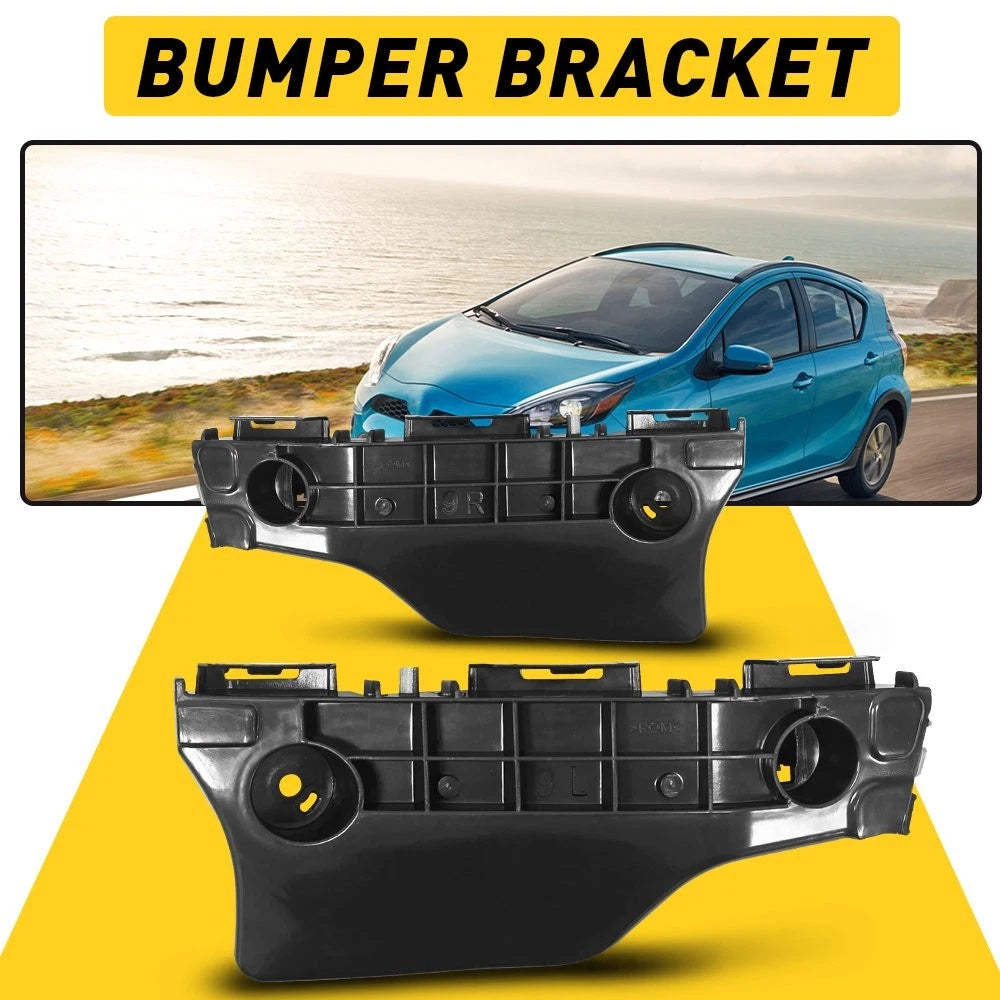 Set of 2 Bumper Retainers for Toyota Prius C (2012–2017) Front Outer Black